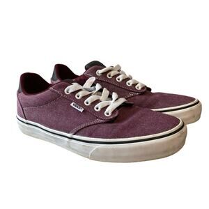 Vans Men’s Maroon Low Top Canvas Sneaker SZ 8.5 Retro Skateboard Shoe‎ Casual